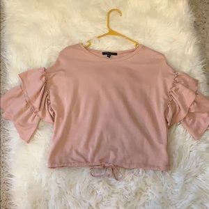 Pink Short Layered Sleeve Shirt